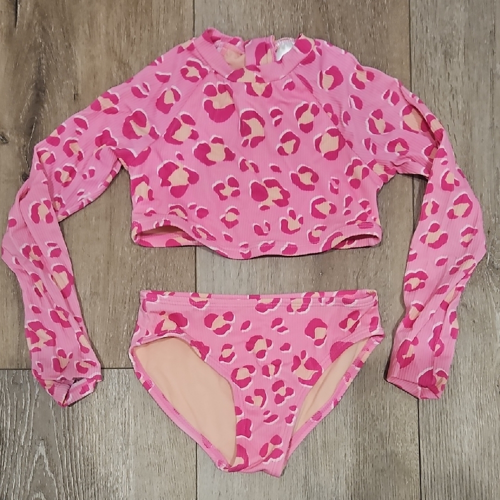 Pink Leopard Print Swim Set 6/6x